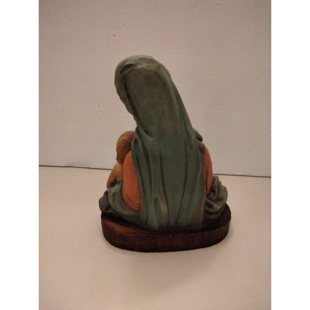 R R made in Italy Blue Madonna and Jesus Ceramic Figurine  7" tall - Picture 3 of 8